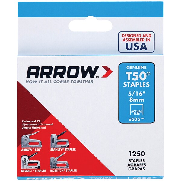 Arrow T50 Staples, 1,250-Pack (5/16") 50524